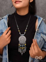 The Mandala Creation - Oxidised Hand Embroidered Neckpiece