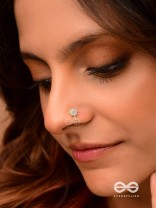 The Gorgeous Bloom - Golden Cubic Zirconia  NoseRing (NON-PIERCING)