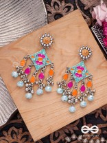 The Bright Merries - Enamelled Oxidised Earrings