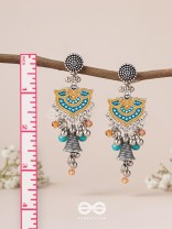 The Sunset Bells - Enamelled Oxidised Earrings
