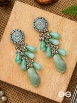 The Misty Drops - Enamelled Oxidised Earrings