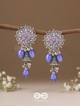 The Azure Snowflakes - Enamelled Oxidised Earrings