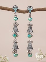 The Marine Carillons - Enamelled Oxidised Earrings