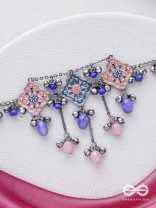 The Indigo Blush - Enamelled Oxidised Neckpiece