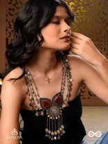 Sambhrit - The Mighty Chants - Beads And Coins Hand Embroidered Oxidised Neckpiece