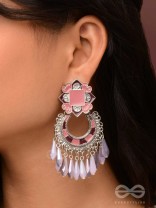 The Tender Lilac - Enamelled Oxidised Earrings