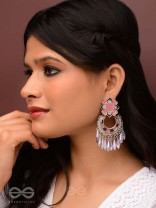 The Tender Lilac - Enamelled Oxidised Earrings