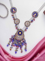 Kshanik - The Skyline Gala - Beads Hand Embroidered Enamelled Oxidised Neckpiece