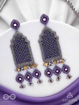 Nripangan - The Royal Pavilions - Beads And Dabka Hand Embroidered Earrings