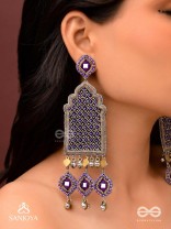 Nripangan - The Royal Pavilions - Beads And Dabka Hand Embroidered Earrings