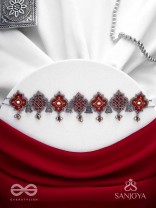 Sulohit - The Sangria Serenade - Beads And Dabka Hand Embroidered Choker Neckpiece