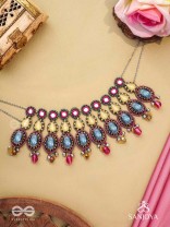 Shubhsanyut - The Blissful Downpour -  Stones, Beads And Coins Hand Embroidered Choker Neckpiece