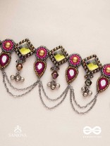 Alankarya - The Bejewelled Shalimar - Stones, Beads And Mirrors Hand Embroidered Oxidised Choker Neckpiece