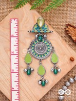 The Silky Meadows - Enamelled Oxidised Earrings