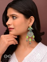 The Silky Meadows - Enamelled Oxidised Earrings