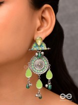 The Silky Meadows - Enamelled Oxidised Earrings