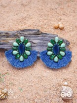 Dhrishu - The Deep Hues - Stones, Beads And Resham Hand Embroidered Earrings