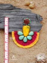 Suryatejas - The Sun-Kissed - Stones, Beads And Resham Hand Embroidered Earrings