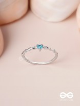 The Teal Prism - Silver Cubic Zirconia Ring