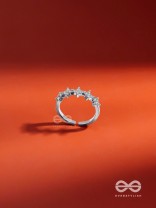 The Sacred Crown - Silver Cubic Zirconia Ring (Adjustable)