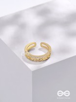 Tie Me Close - Golden Cubic Zirconia Ring (Adjustable)