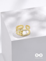 The Cherished Bonds - Golden Cubic Zirconia Ring (Adjustable)