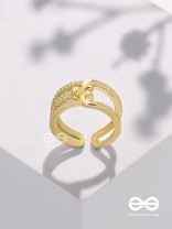 The Cherished Bonds - Golden Cubic Zirconia Ring (Adjustable)