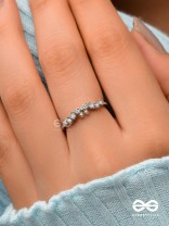 The Divine Swans - Silver Cubic Zirconia Ring (Adjustable)