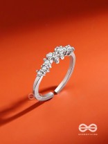 The Divine Swans - Silver Cubic Zirconia Ring (Adjustable)