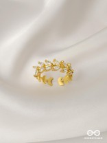 The Angel's Tiara - Golden Cubic Zirconia Ring (Adjustable)