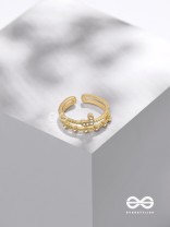 A Love So Gorgeous - Golden Cubic Zirconia Ring (Adjustable)