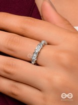 The Winter Frost - Silver Cubic Zirconia Ring (Adjustable)