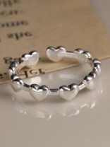The Stereo Hearts - Silver Ring (Adjustable)