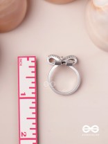 The Bow Beauty - Silver Cubic Zirconia Ring (Adjustable)