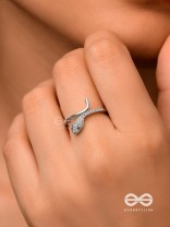 The Artisan Leaf - Cubic Zirconia Silver Ring