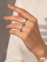 The Engraved Stories - Silver Embellished Rings (Set Of 2 Adjustable)