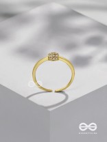 The Rare Lustre - Golden Cubic Zirconia Ring 