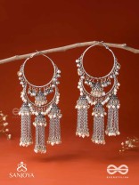 Sampravrisht - The Shimmery Rainfall - Beaded Oxidised Earrings