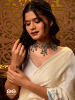 The Trinity Tales - Enamelled Oxidised Neckpiece