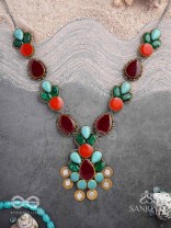 Tarunamala-Youthful Garland-Statement chunky multicolored gemstones necklace