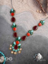 Tarunamala-Youthful Garland-Statement chunky multicolored gemstones necklace