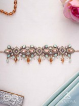 Maṇimalika- String of Jewels- Pastel-coloured choker with Beads & Gemstones set in a delicate pattern.