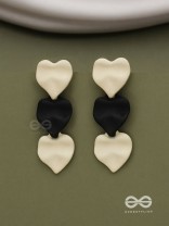Yin Yang Hearts- Two-Tone Love Earrings