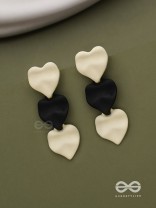 Yin Yang Hearts- Two-Tone Love Earrings