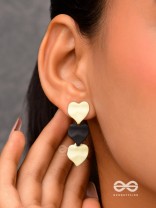 Yin Yang Hearts- Two-Tone Love Earrings