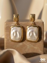 Liquid Gold- Modern Framed Earrings
