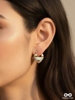 ETERNALLY LOCKED AWAY - 18K GOLD PLATED ANTI-TARNISH STATEMENT EARRINGS WITH CUBIC ZICRONIA STONES