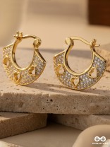 VINTAGE WHIMSY - DAINTY 18K GOLD PLATED ANTI-TARNISH EARRINGS INLAID WITH CUBIC ZICRONIA STONES