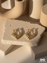 LUNA BLOOM - 18K GOLD PLATED ANTI-TARNISH STATEMENT DAINTY STUDS INLAID WITH CUBIC ZICRONIA STONES