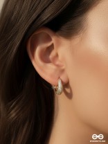 SHINY SPLENDOUR - 18K GOLD PLATED ANTI-TARNISH STATEMENT STUD EARRINGS INLAID WITH CUBIC ZICRONIA STONES
